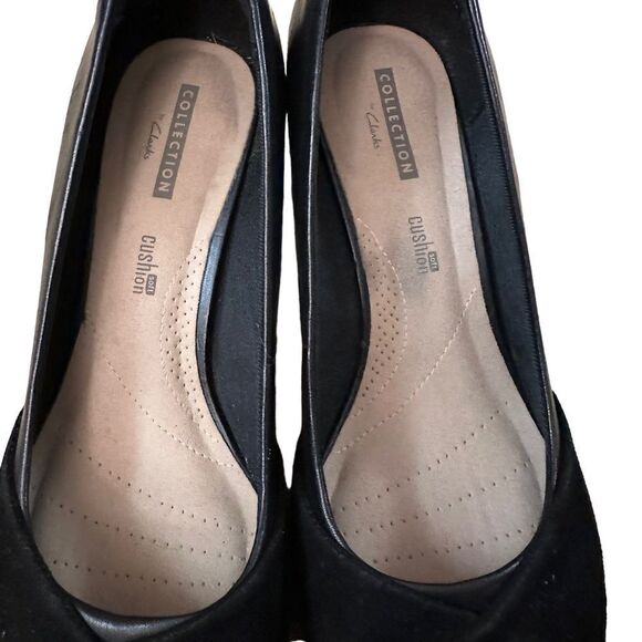 Clarks Women's Linvale Vena Black Twist Detail Pump ~ Ortholite Footbed ~size 9 - Picture 10 of 11